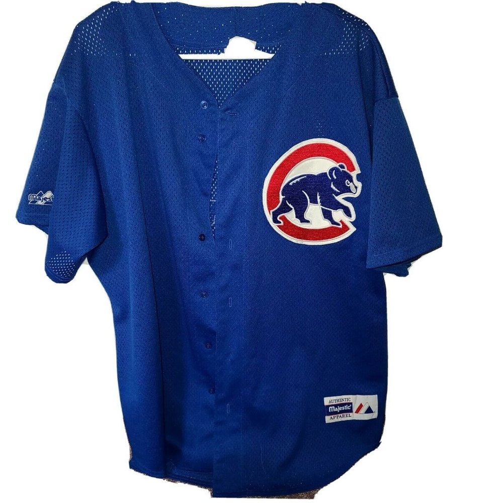 ⚾ vtg Mens MAJESTIC 6540 CHICAGO CUBS Blue MESH M1
